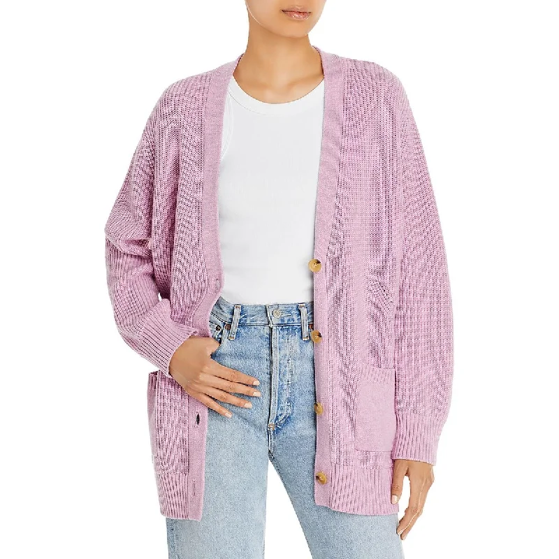 ATM Womens Oversized Button-Up Cardigan Sweater