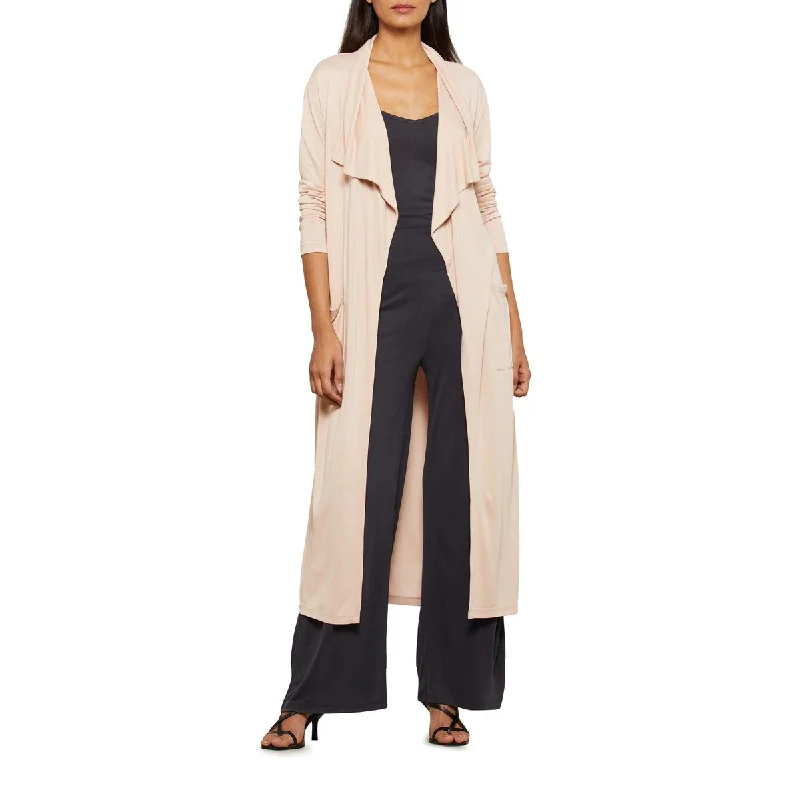 BCBGMAXAZRIA Lightweight Long Jacket for Women - Open Front Draped Duster