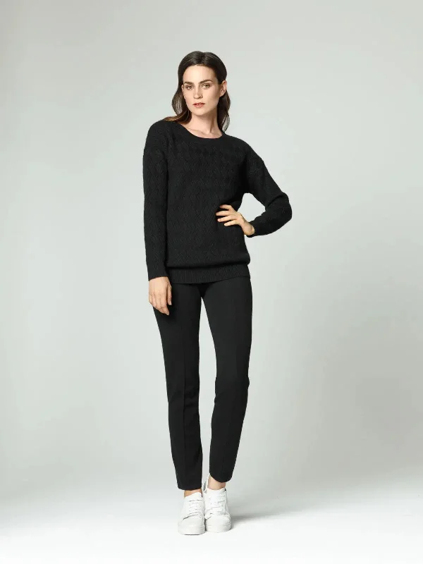 Cashmere trousers with drawstring