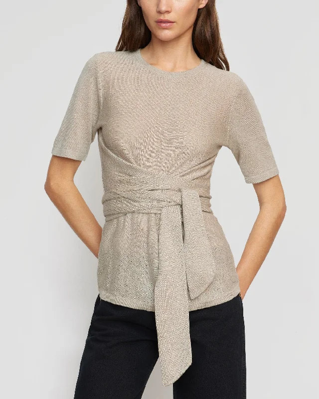 Lark Tie-Front Linen Sweater