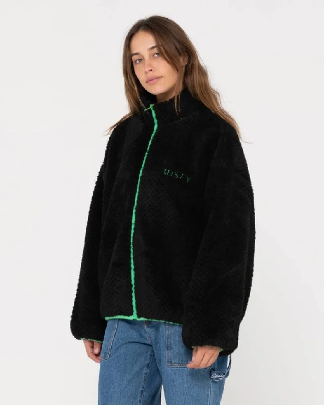 Rusty Ollie Sherpa Zip Through Fleece