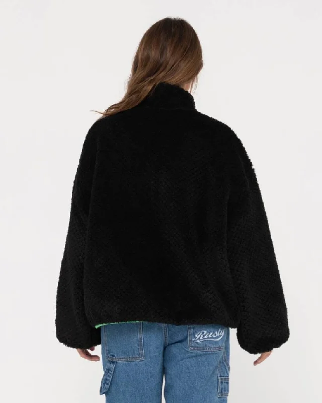 Rusty Ollie Sherpa Zip Through Fleece