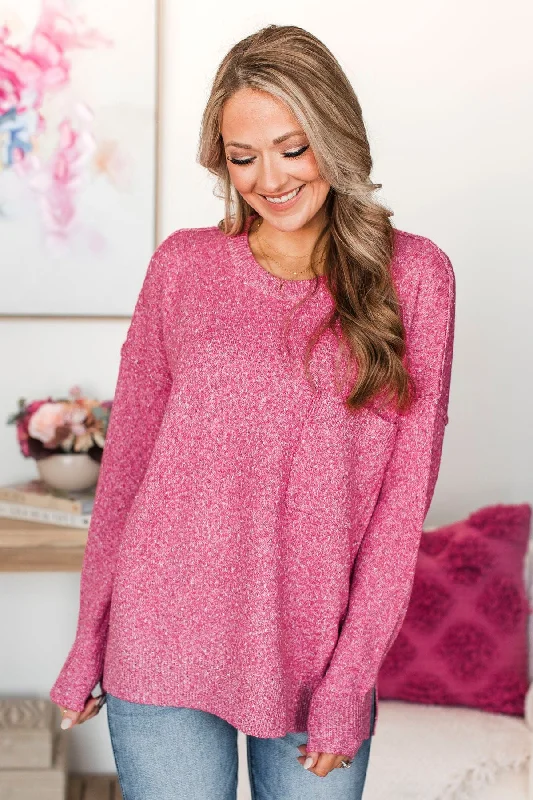 Stay Magical Sprinkle Knit Sweater- Pink