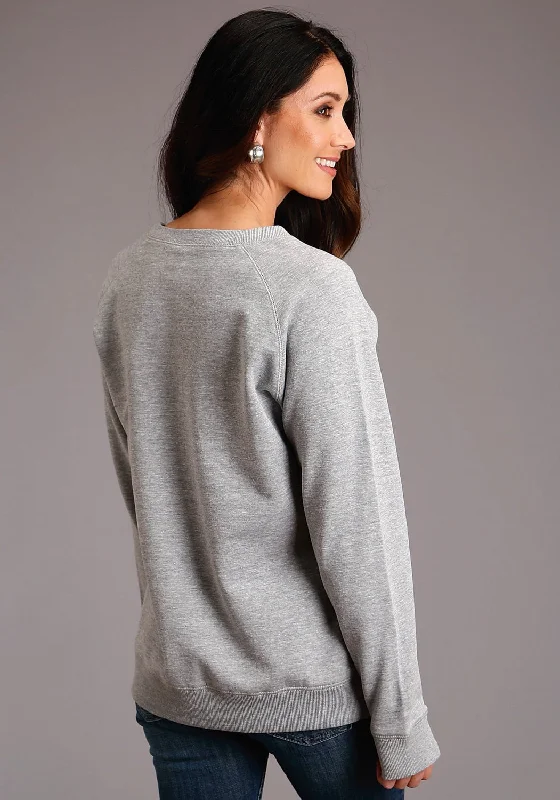 Stetson Womens Heather Grey Cotton Blend Star Sweatshirt