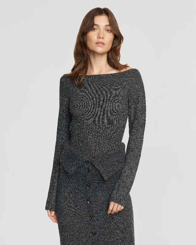 Zaza Ribbed-Waist Sweater