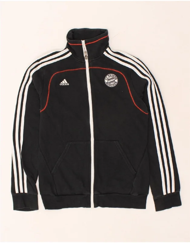 ADIDAS Womens Tracksuit Top Jacket UK 8/10 Small Black Cotton