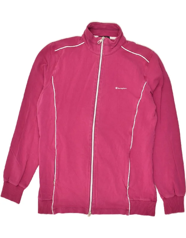 CHAMPION Womens Heritage Fit Tracksuit Top Jacket UK 20 2XL Pink Cotton