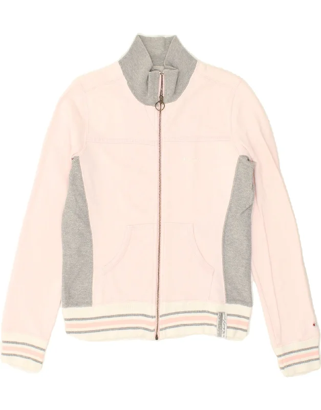 CHAMPION Womens Tracksuit Top Jacket UK 10 Small Pink Colourblock