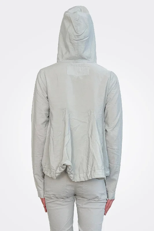 Graphic Zip Hooded Pocket Jacket - Grey