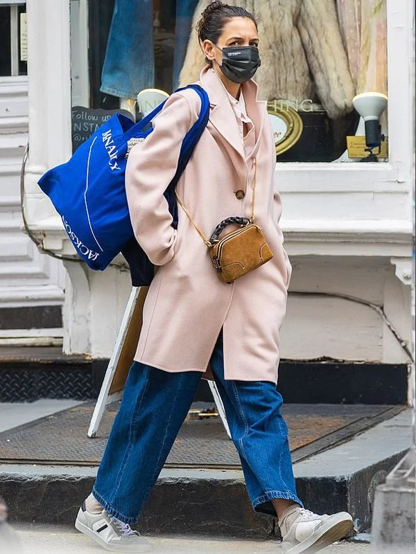 Katie Holmes Pink Trench Coat