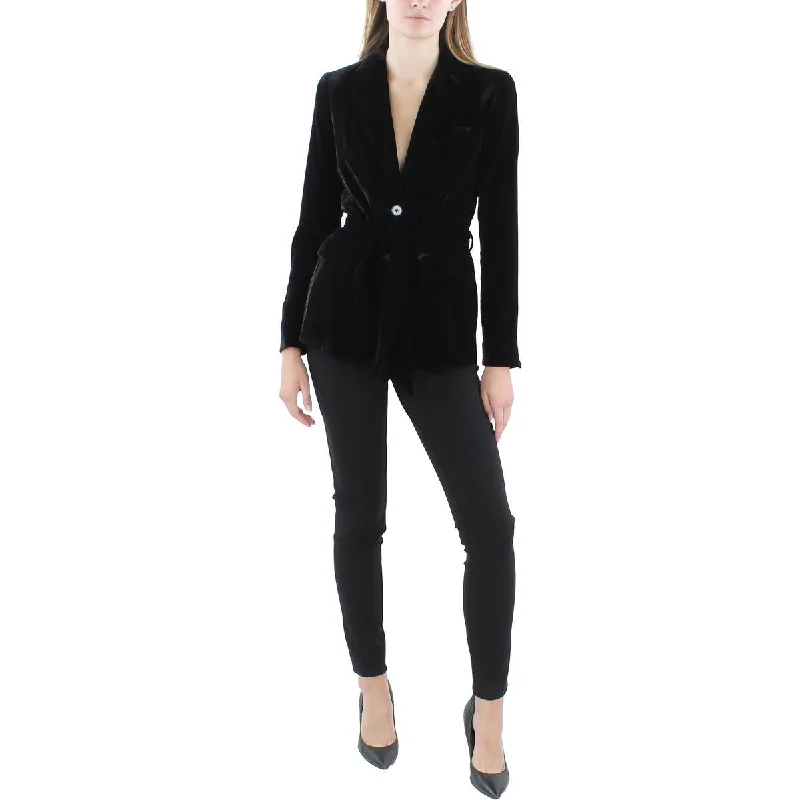 Lauren Ralph Lauren Womens Velvet Collar Two-Button Blazer