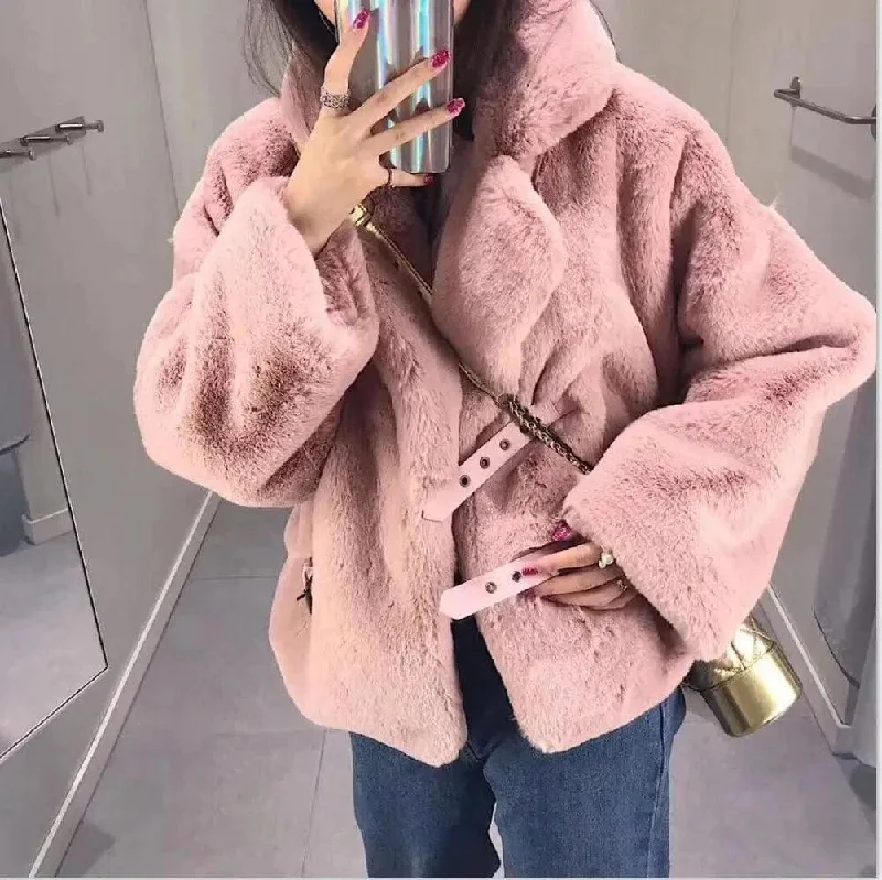 Winter Korean Female Fur Coat Short Soft Imitation Rabbit