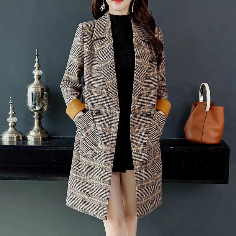 Ol long sleeve loose women's woolen coat