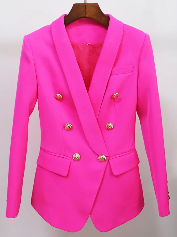 Oversized Fuchsia Double Breasted Blazer