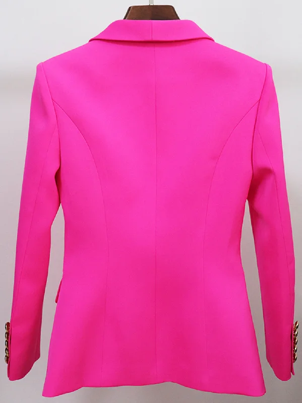 Oversized Fuchsia Double Breasted Blazer