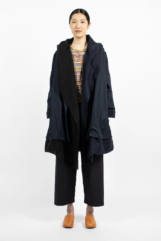 Poppy Reversible Coat Navy Blue