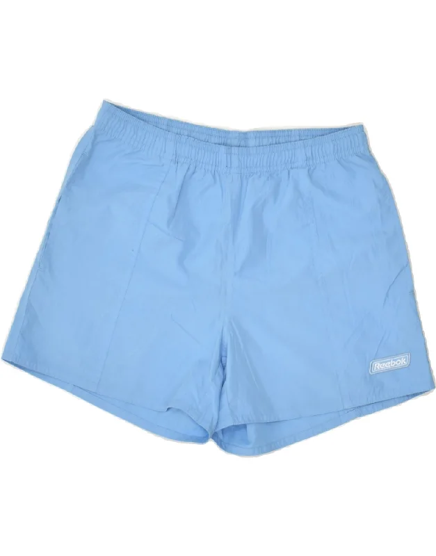 REEBOK Womens Sport Shorts UK 8 Small  Blue Polyester