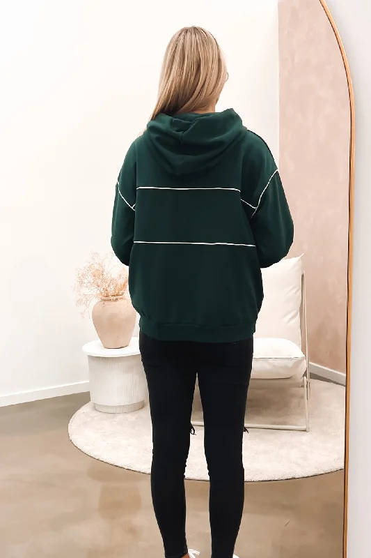 Rusty Line Oversize Hooded Fleece Green Gables