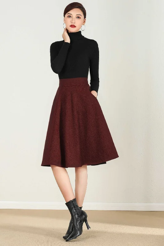 Short A Line  Winter Wool skirt 5233