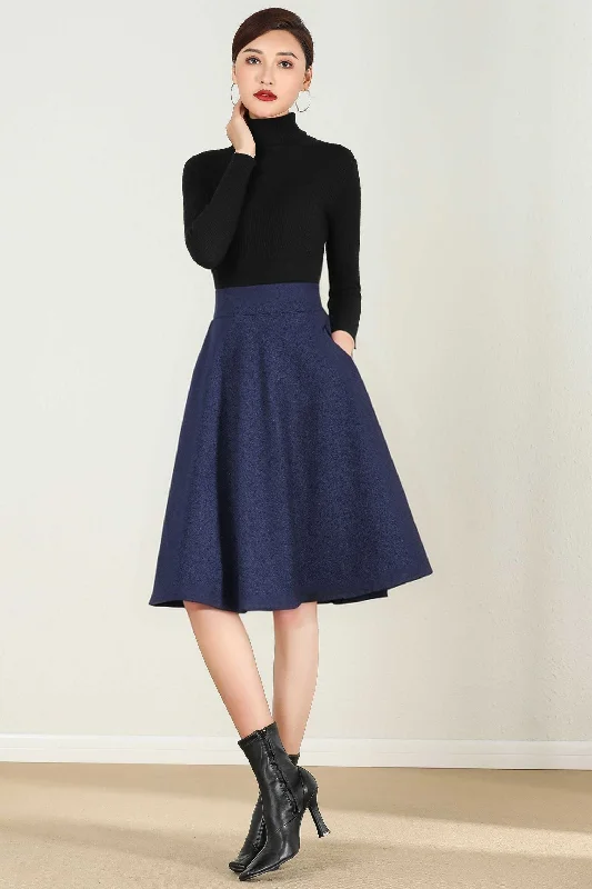 Short A Line  Winter Wool skirt 5233