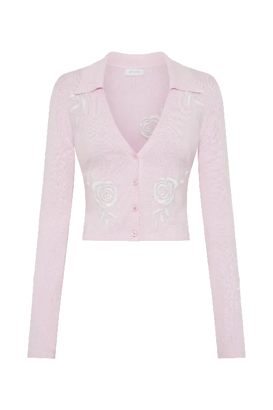 Tallulah Rose Knit Cardigan - Fairy Floss Pink