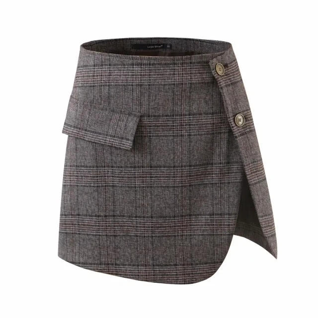 Women's Autumn Fashion Tweed Mini Skirt Sets Short Blazer