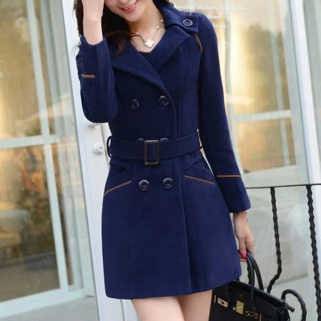 Winter Coats Ladies Tops Woolen Long Jacket Coat For Women