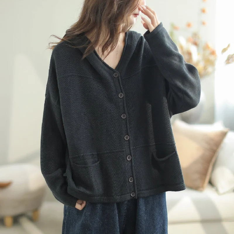 Women Autumn Solid Loose Casual Jacket