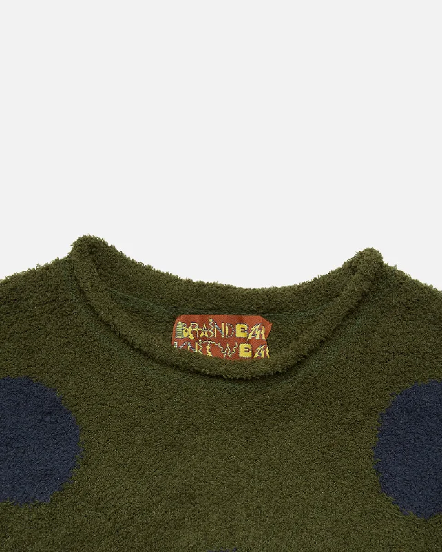 Teddy Fur Dot Sweater - Olive