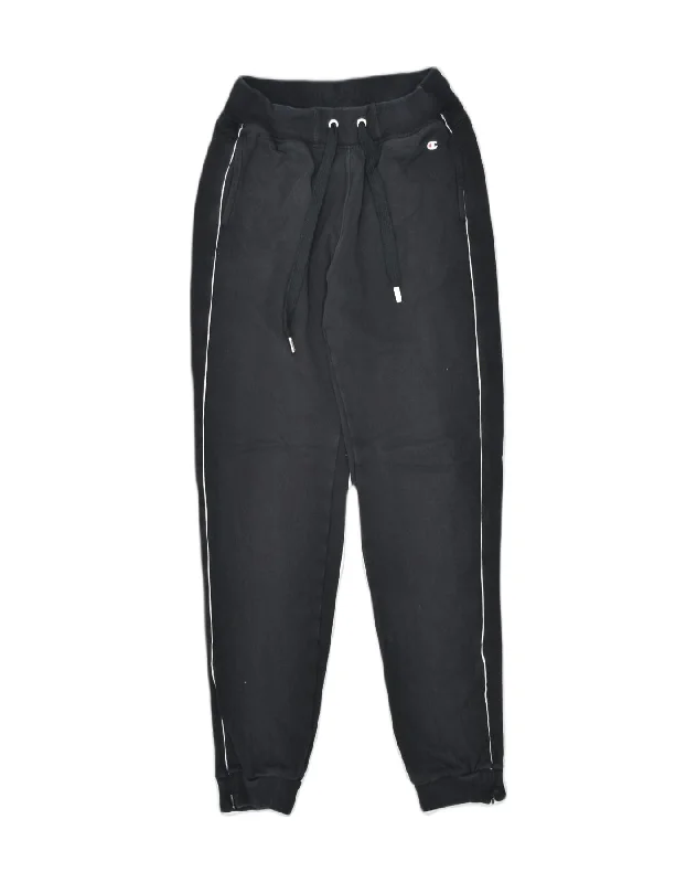 CHAMPION Womens Tracksuit Trousers Joggers Medium Black Cotton