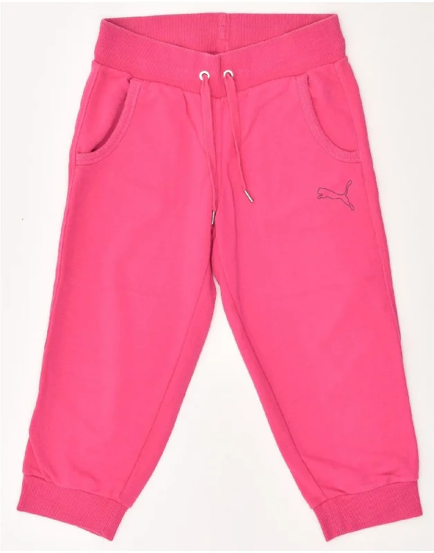 PUMA Womens Capri Tracksuit Trousers UK 10 Small Pink