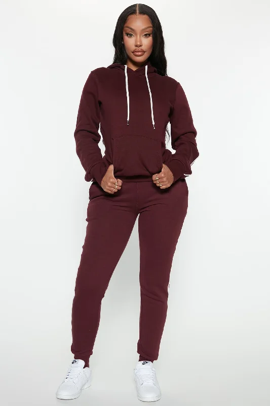 Tennis And Chill Fleece Pullover Hoodie - Burgundy