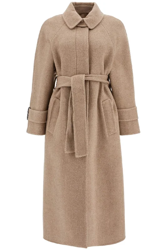 wool and cashmere coat with belt MG5009855 BROWN/PANAMA