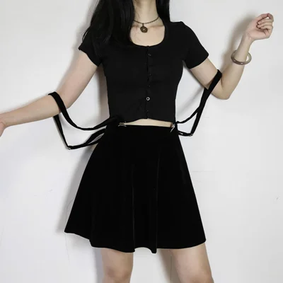 Black braces skirt  YV481