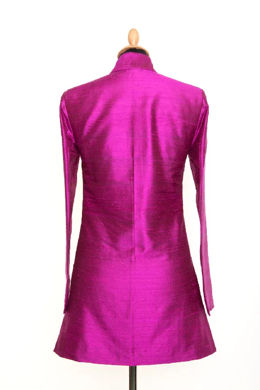 Long Nehru Jacket in Wild Orchid