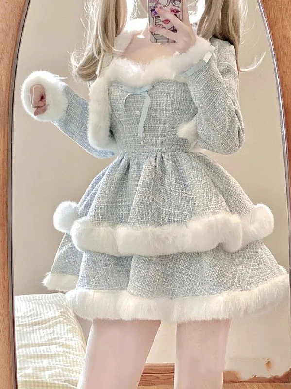 Plush fluffy princess dress + jacket yv31868