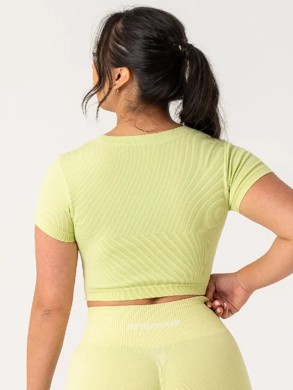 Rib Seamless T-Shirt - Lime