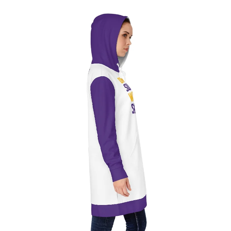 Hoodie Dress - White/Purple - On Sundays