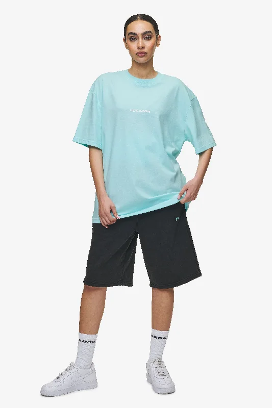 Colne Logo Oversized Tee Washed Sky Blue White