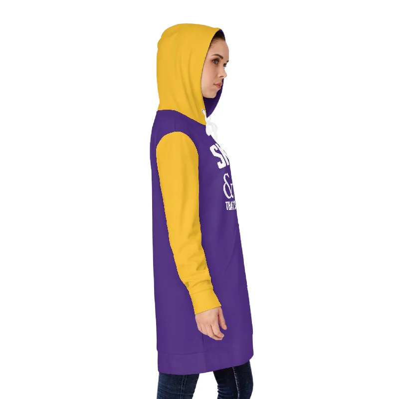 Hoodie Dress - Purple/Gold - & BEER