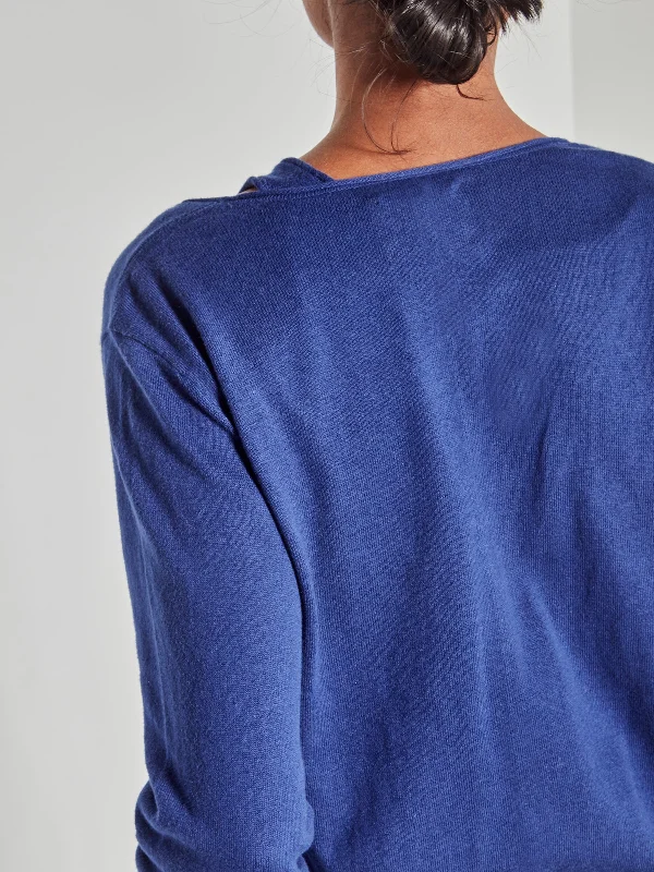 JHL V-Neck L/S T (Fine Cotton Cashmere) Tropez