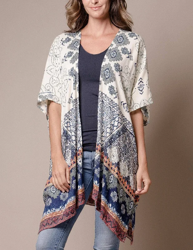 Berkley Border Print Kimono