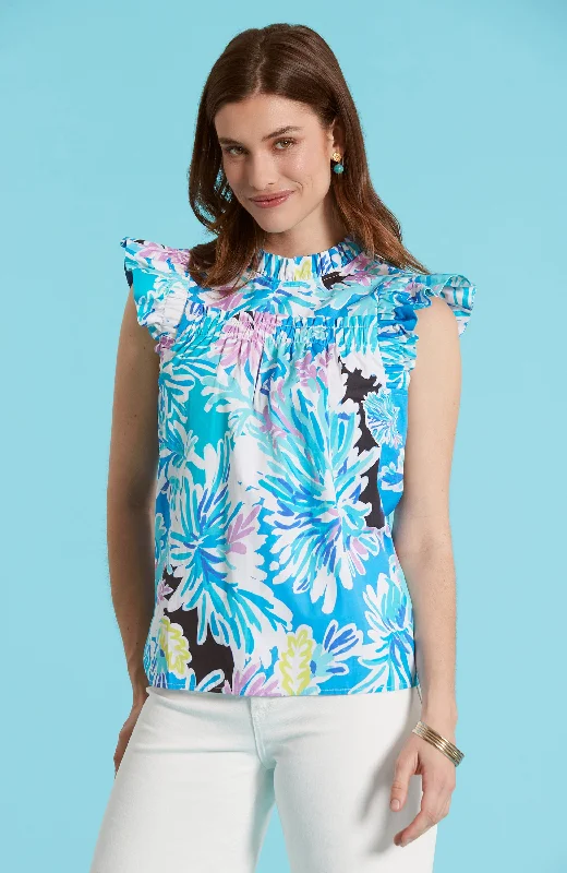 Eloise Sea Floral Top - Sea Floral