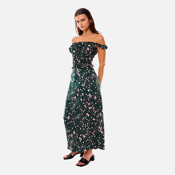 Huffer Venice Floral Isla Top - Green