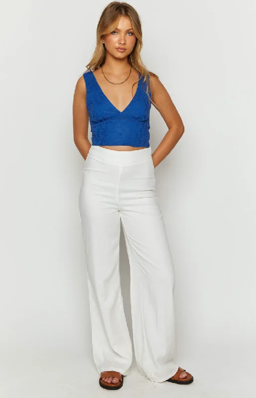 Mimosa Blue Lace Crop Top