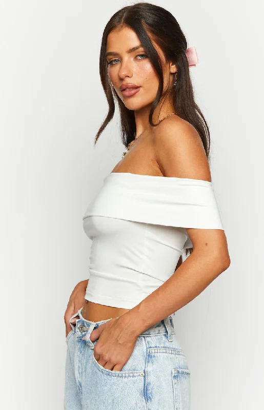 Paige Off Shoulder White Top