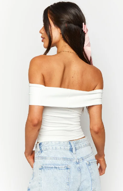 Paige Off Shoulder White Top