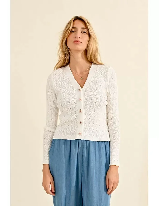 Pointelle cardigan