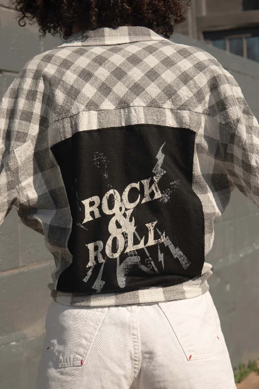 Rock & Roll Graphic-Back Plaid Shirt