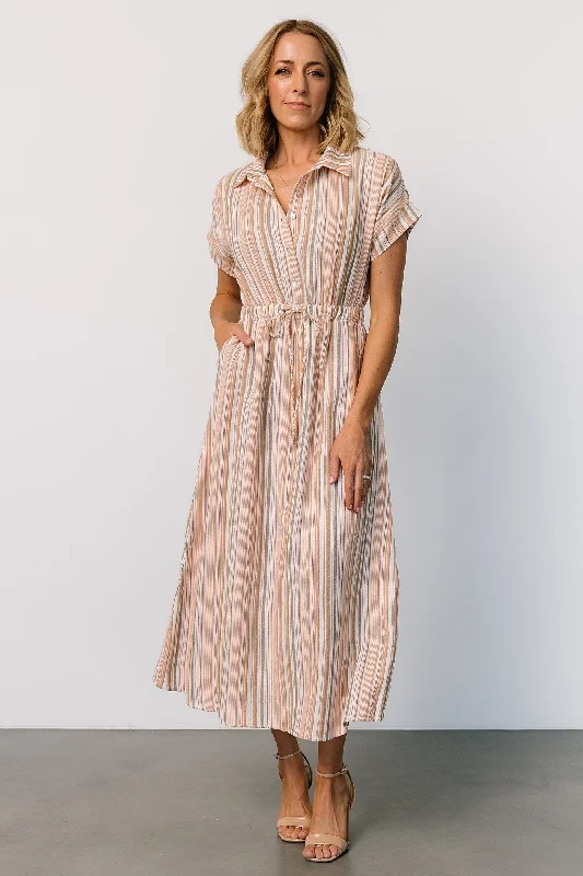 Carole Midi Dress | Multi Stripe